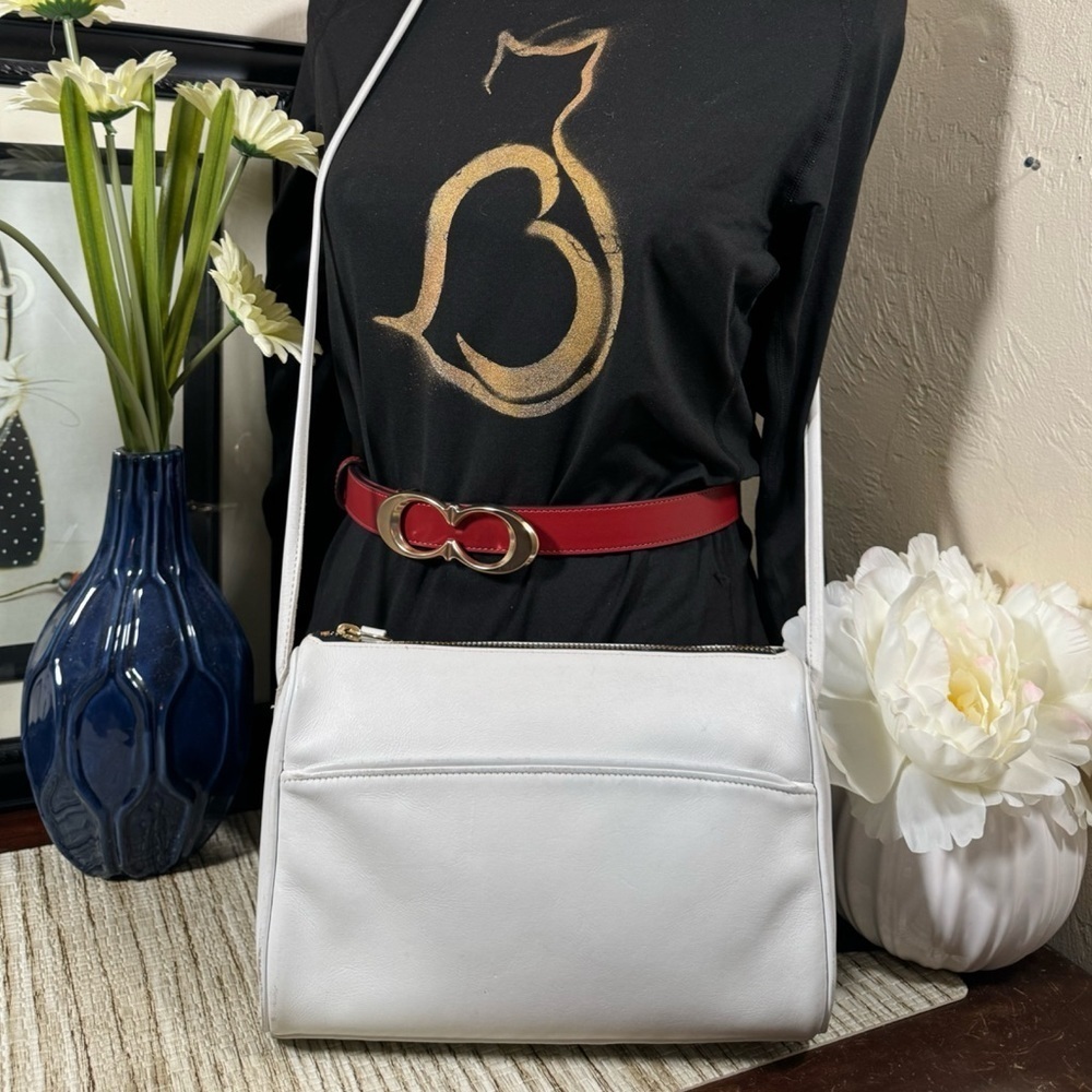 Vintage Coach White Slim Zip Bag 4018 - Picture 11 of 12